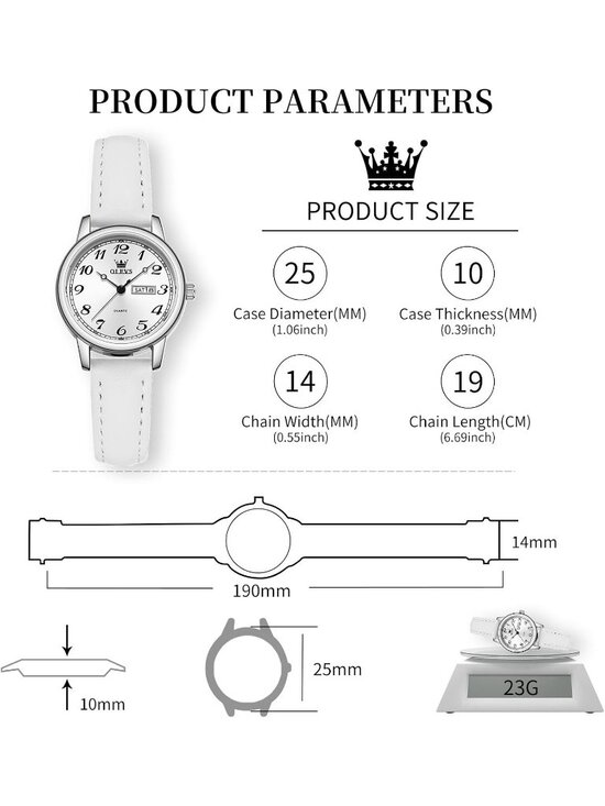 Olevs Women\'s White Vintage Leather Waterproof Reloj Mujer Quartz Luxury Watch main image 6